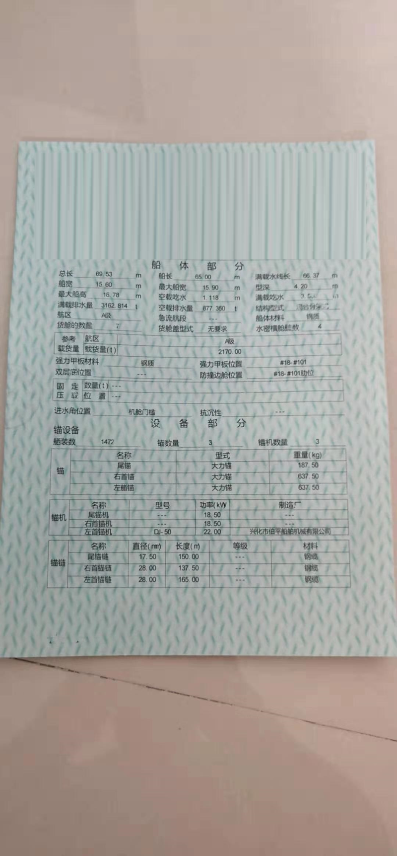 福建3250吨二手江船出售